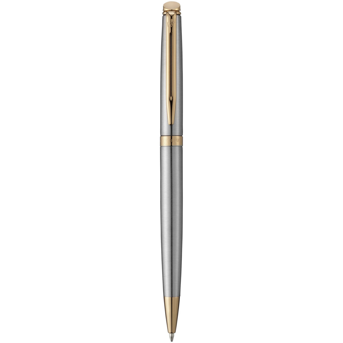Waterman Hémisphère ballpoint pen (blue ink) – Silver front view