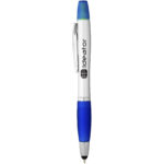 Nash stylus ballpoint pen and highlighter (black ink) – Silver with logo