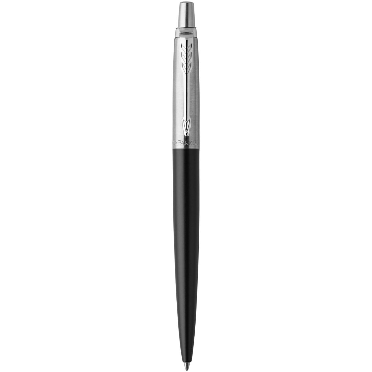 Parker Jotter Bond Street ballpoint pen (blue ink) – Solid black front view