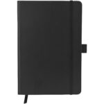 Colour-edge A5 hard cover notebook – Solid black front view