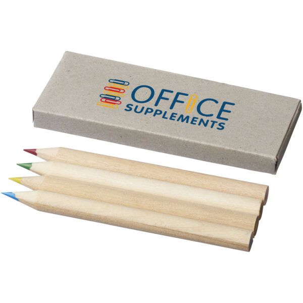 Tullik 4-piece coloured pencil set – Light grey with logo