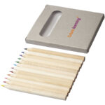 Tallin 12-piece coloured pencil set – Light grey with logo