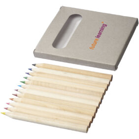 Tallin 12-piece coloured pencil set – Light grey with logo