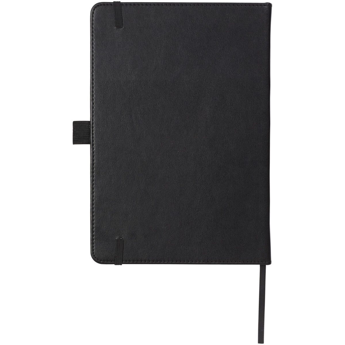 Bound A5 notebook – Solid black back view