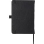 Bound A5 notebook – Solid black back view