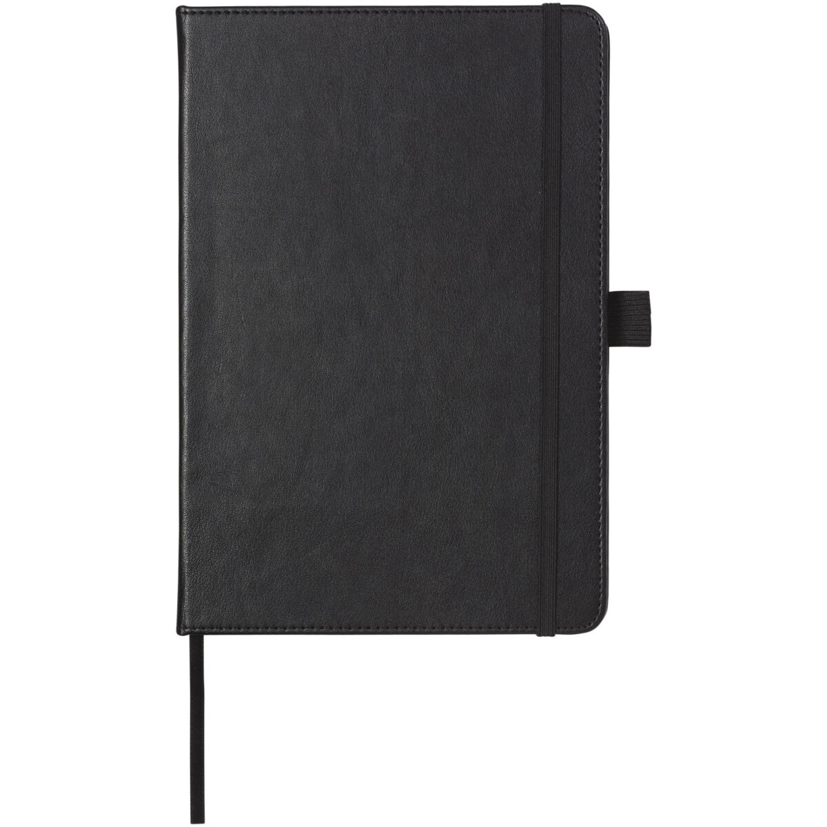 Bound A5 notebook – Solid black front view