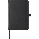 Bound A5 notebook – Solid black front view