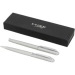 Andante duo pen gift set (black ink) – Silver with logo
