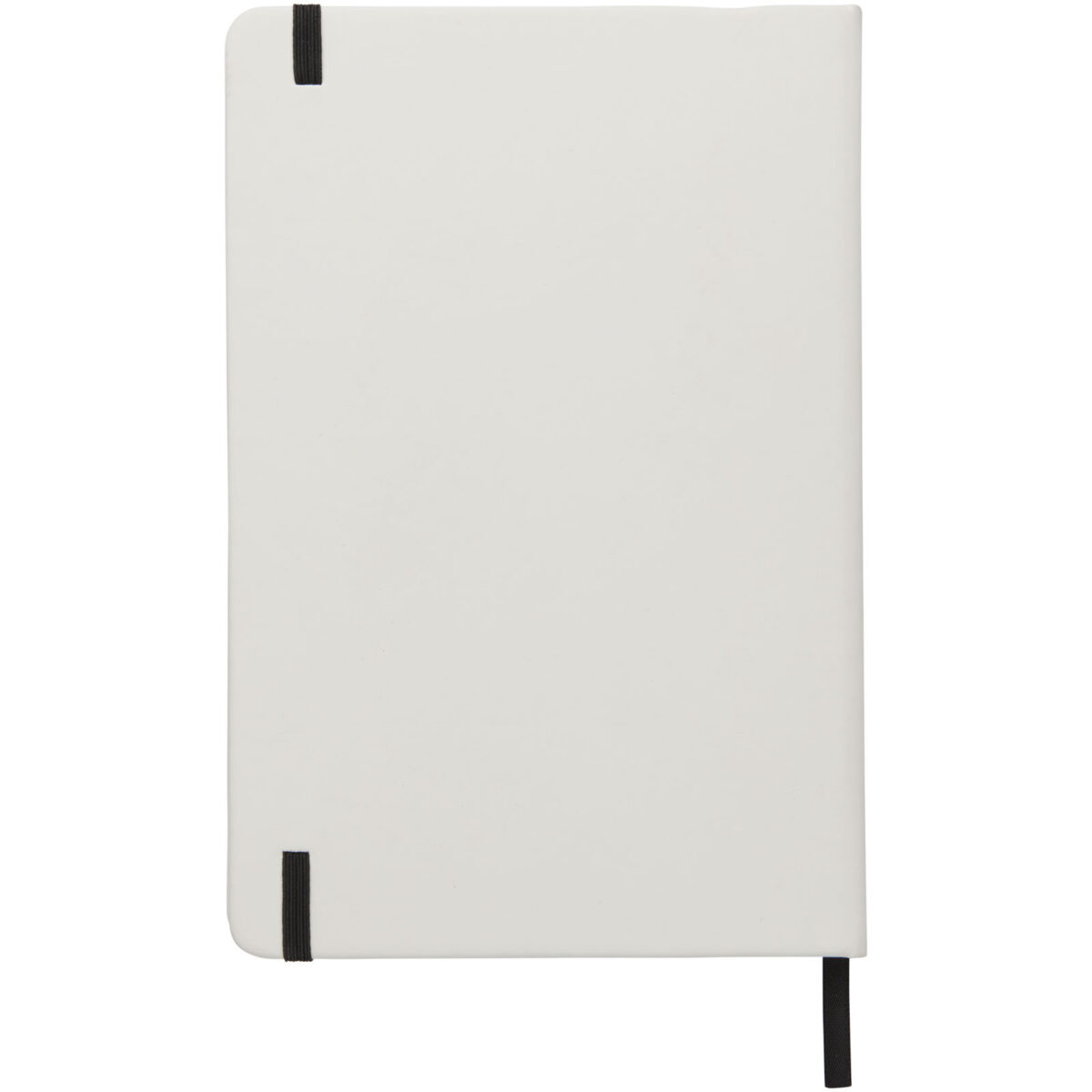 Spectrum A5 white notebook with coloured strap – White back view
