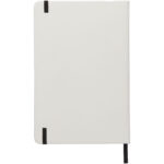 Spectrum A5 white notebook with coloured strap – White back view