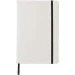 Spectrum A5 white notebook with coloured strap – White front view