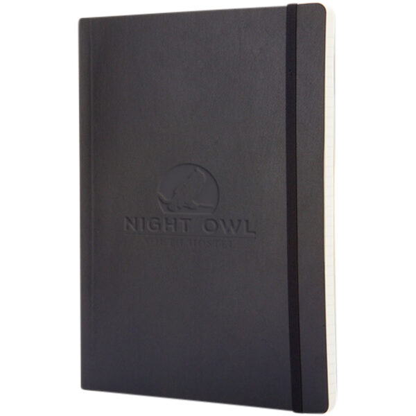Moleskine Classic XL soft cover notebook - ruled – Solid black with logo