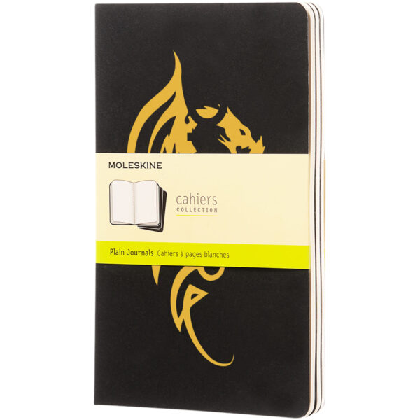 Moleskine Cahier Journal L - plain – Solid black with logo