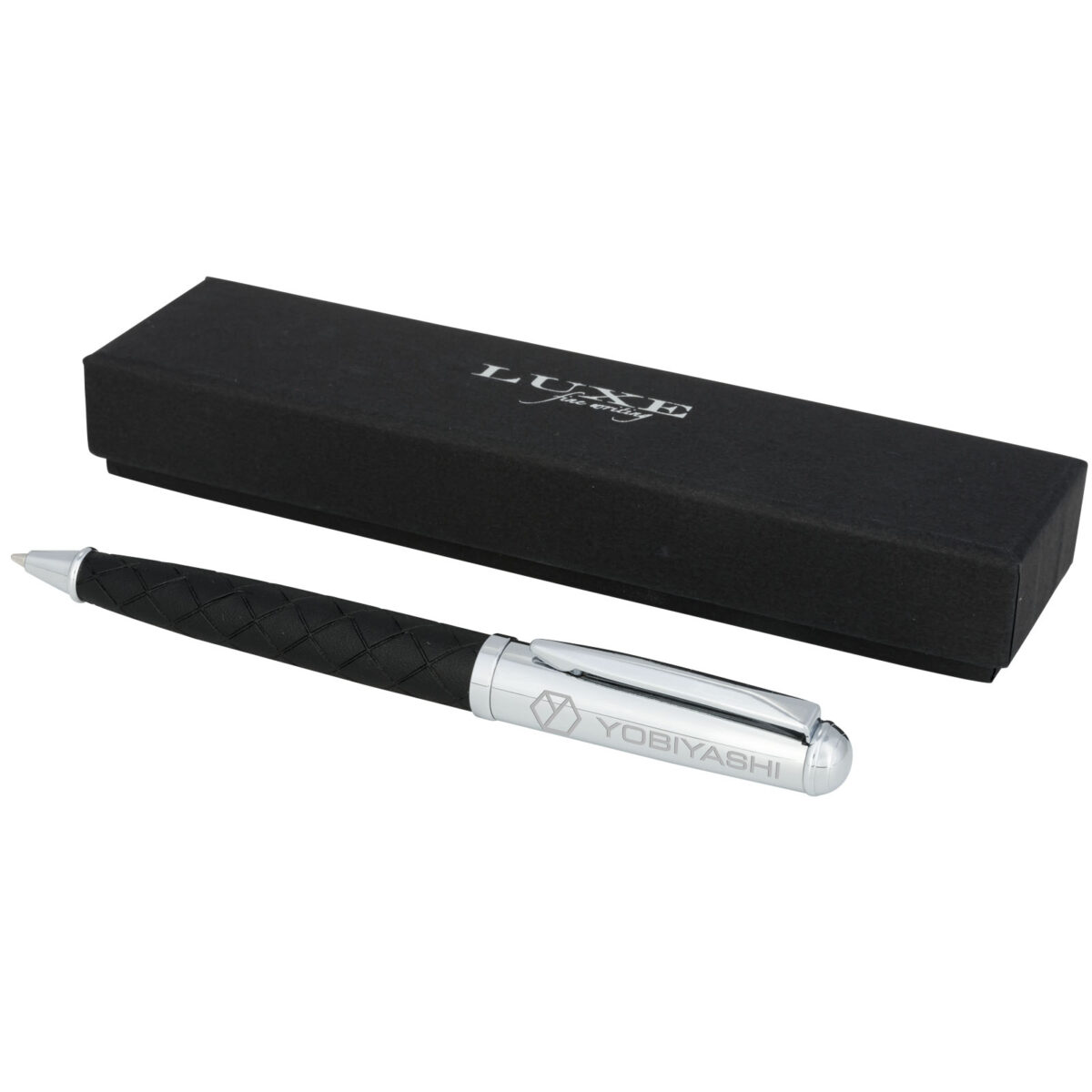 Fidelio ballpoint pen (black ink) – Solid black with logo