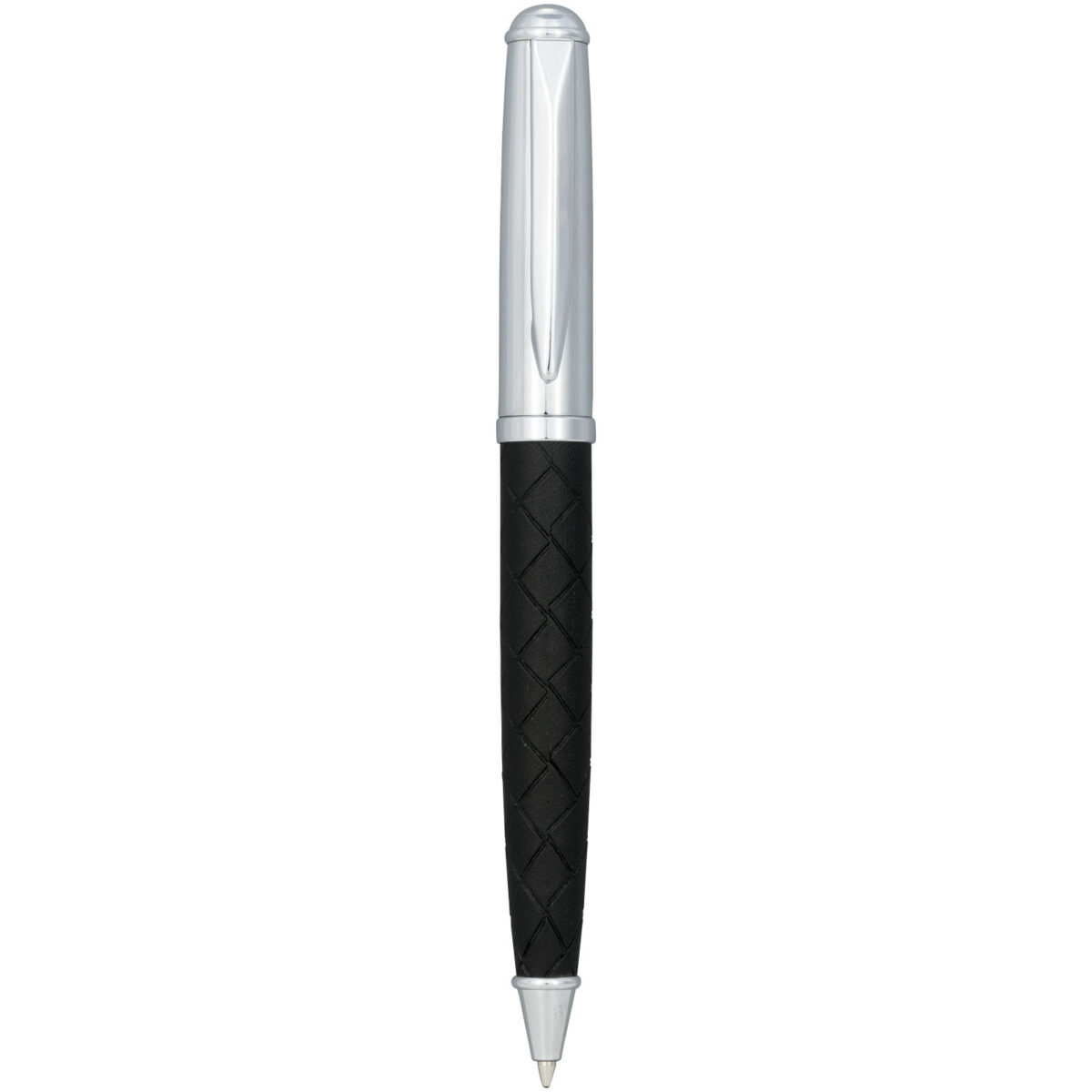 Fidelio ballpoint pen (black ink) – Solid black front view