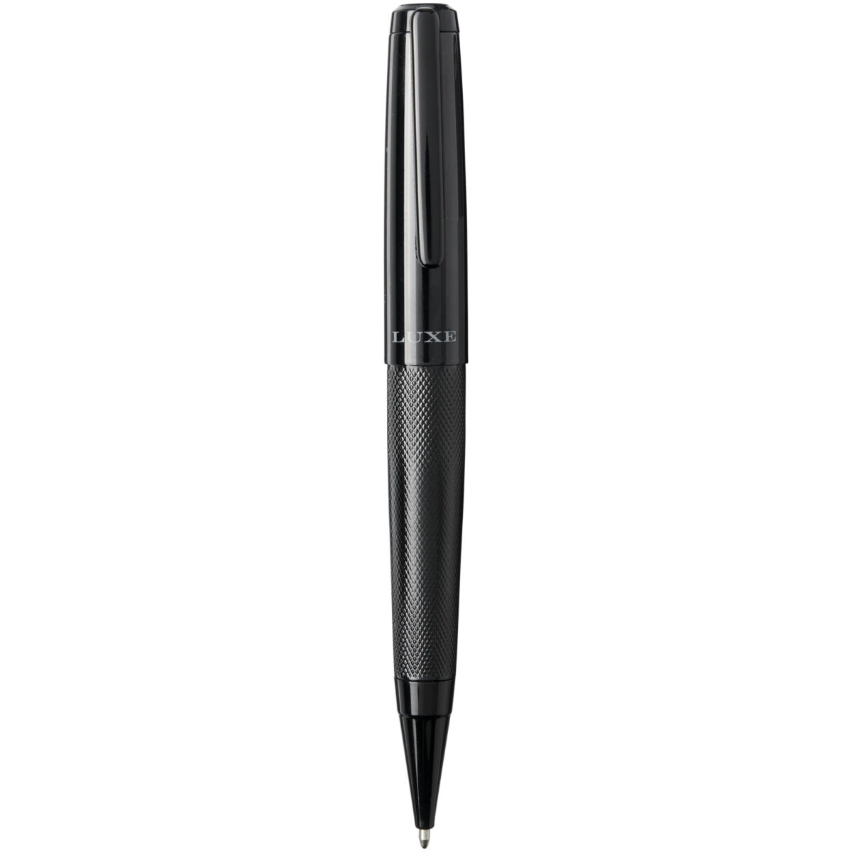 Gloss duo pen gift set (black ink) – Solid black front view