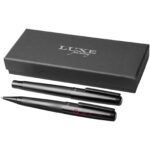 Gloss duo pen gift set (black ink) – Solid black with logo