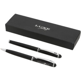 Andante duo pen gift set (black ink) – Solid black with logo