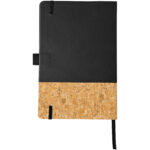 Evora A5 cork thermo PU notebook – Solid black back view