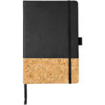Evora A5 cork thermo PU notebook – Solid black front view
