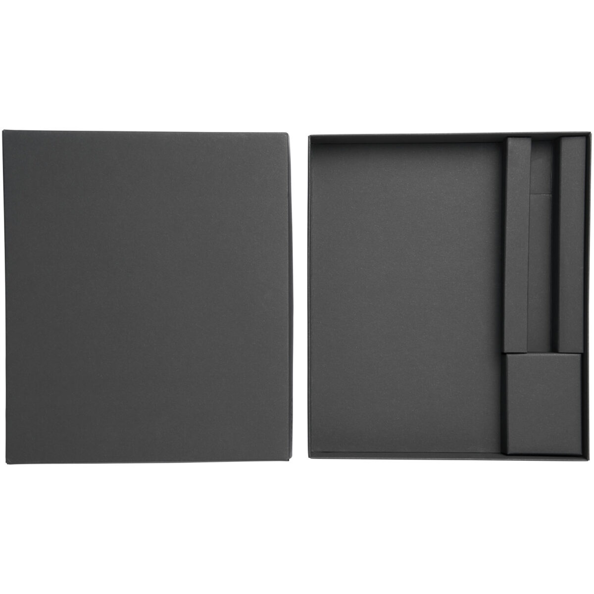 Moleskine notebook and pen gift set – Solid black front view