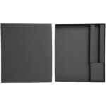 Moleskine notebook and pen gift set – Solid black front view