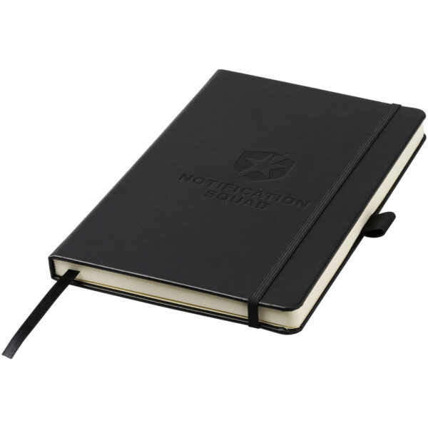 Nova A5 bound notebook – Solid black with logo