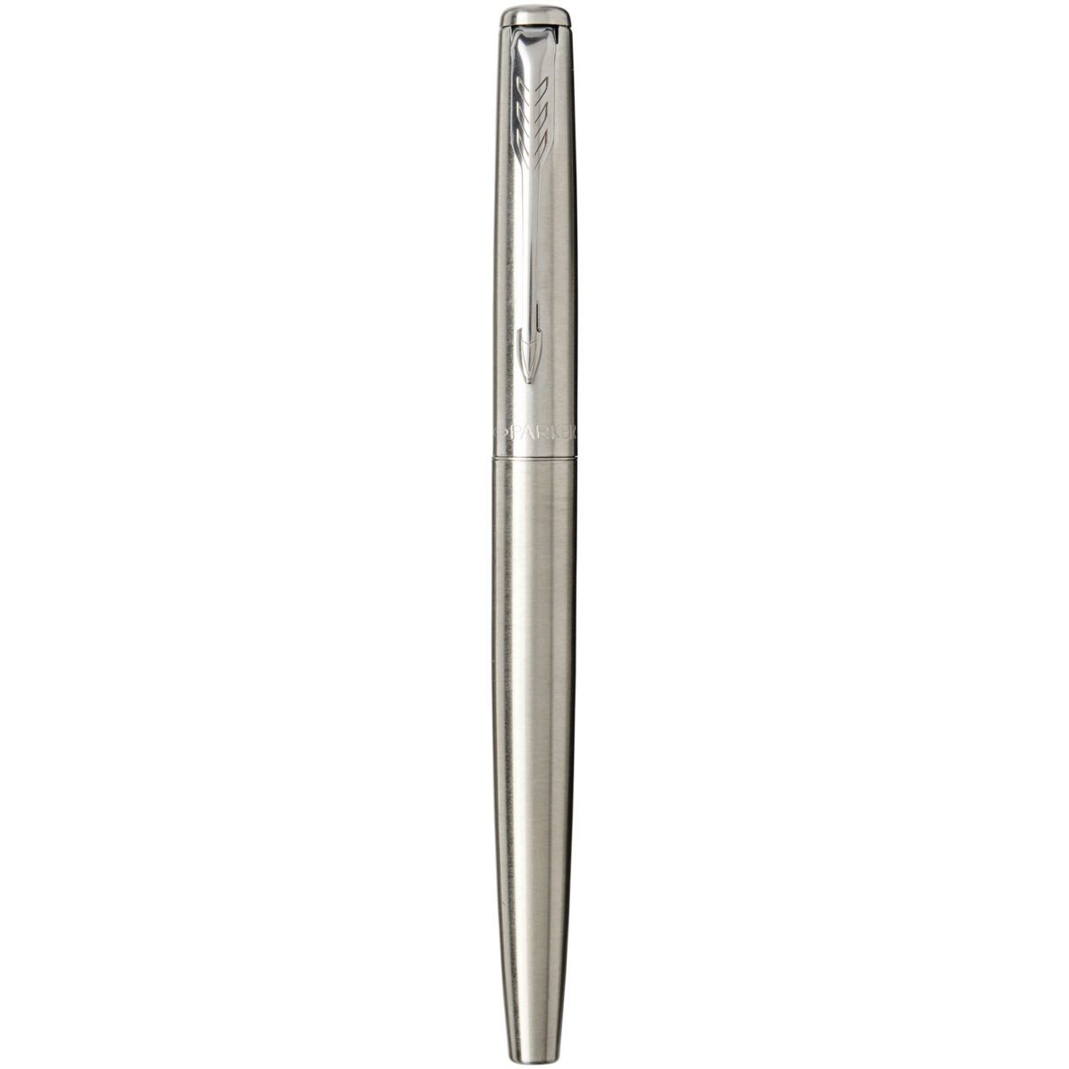 Parker Jotter stainless steel fountain pen (blue ink) – Stainless steel front view