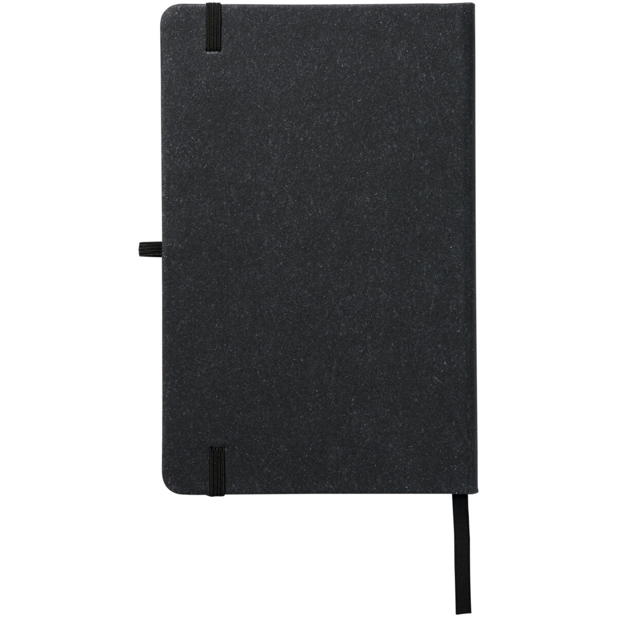 Atlana leather pieces notebook – Solid black back view
