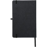 Atlana leather pieces notebook – Solid black back view