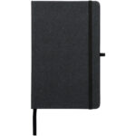 Atlana leather pieces notebook – Solid black front view