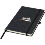 Atlana leather pieces notebook – Solid black with logo