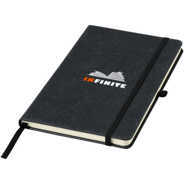 Atlana leather pieces notebook – Solid black with logo