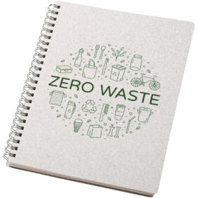 Bianco A5 size wire-o notebook – White with logo