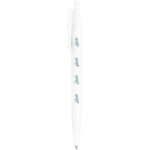 Alessio recycled PET ballpoint pen (black ink) – White with logo
