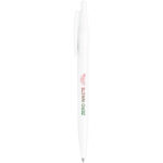 Alessio recycled PET ballpoint pen (blue ink) – White with logo