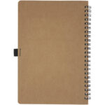 Cobble A5 wire-o recycled cardboard notebook with stone paper – Natural back view