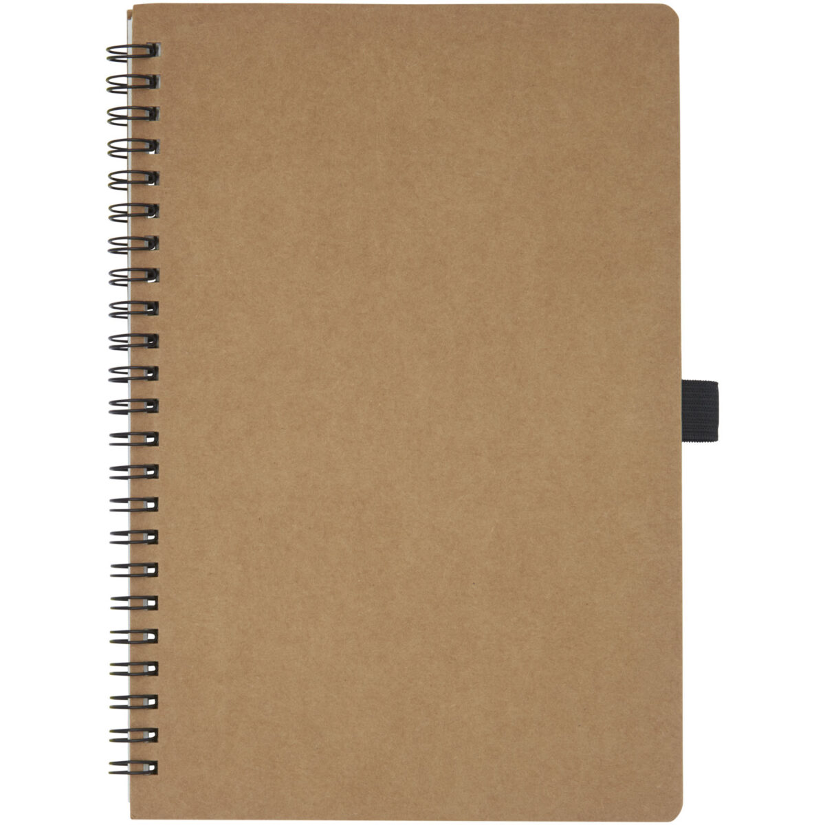 Cobble A5 wire-o recycled cardboard notebook with stone paper – Natural front view