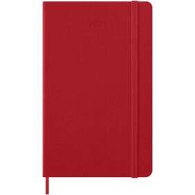 Moleskine hard cover 12 month L daily planner – Scarlet red front view