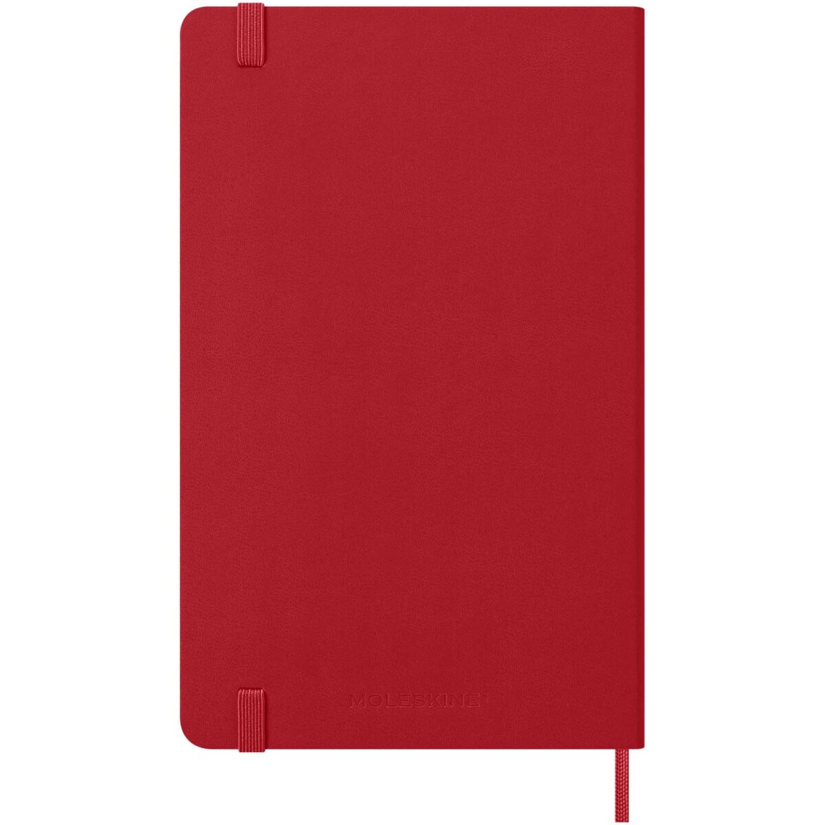 Moleskine hard cover 12 month weekly L planner – Scarlet red back view