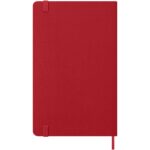 Moleskine hard cover 12 month weekly L planner – Scarlet red back view