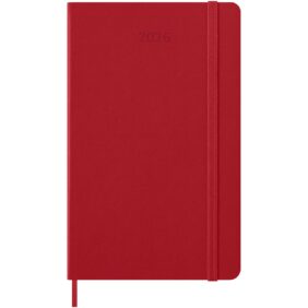 Moleskine hard cover 12 month weekly L planner – Scarlet red front view