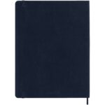 Moleskine soft cover 12 month weekly XL planner – Sapphire blue back view