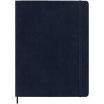 Moleskine soft cover 12 month weekly XL planner – Sapphire blue front view