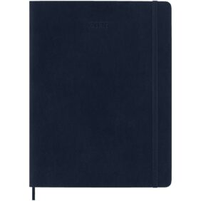 Moleskine soft cover 12 month weekly XL planner – Sapphire blue front view