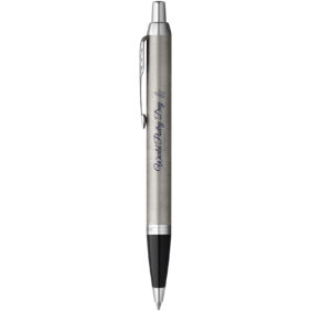 Parker IM ballpoint pen (blue ink) – Silver with logo