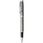 Parker IM rollerball pen (black ink) – Silver with logo