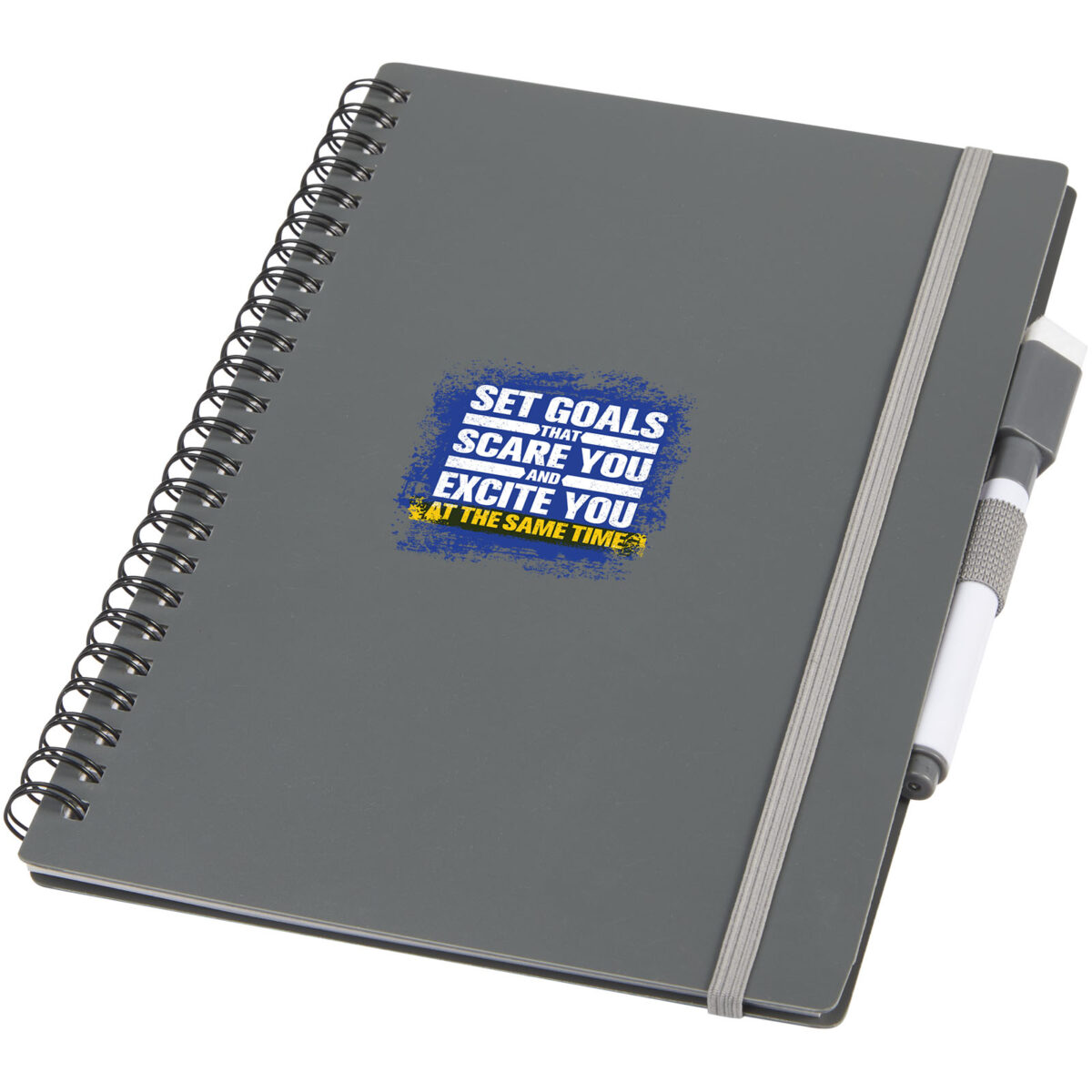 Pebbles reference reusable notebook – Grey with logo