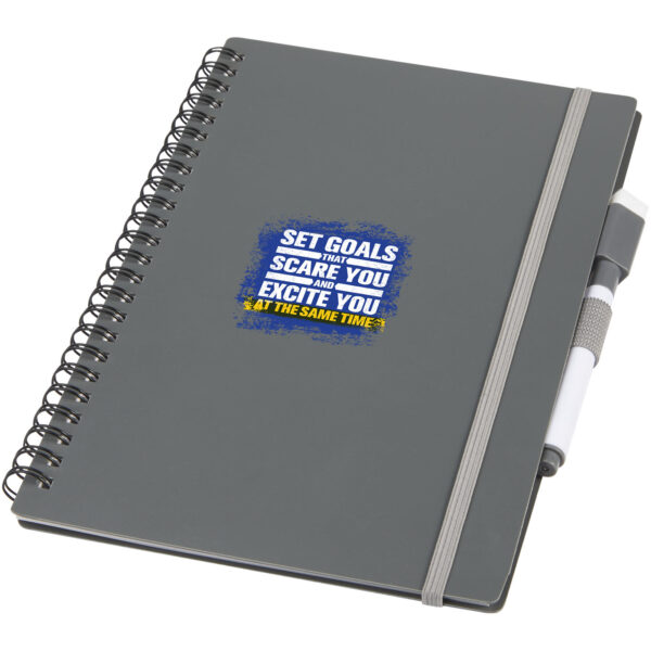 Pebbles reference reusable notebook – Grey with logo