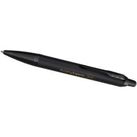 Parker IM achromatic ballpoint pen (blue ink) – Solid black with logo
